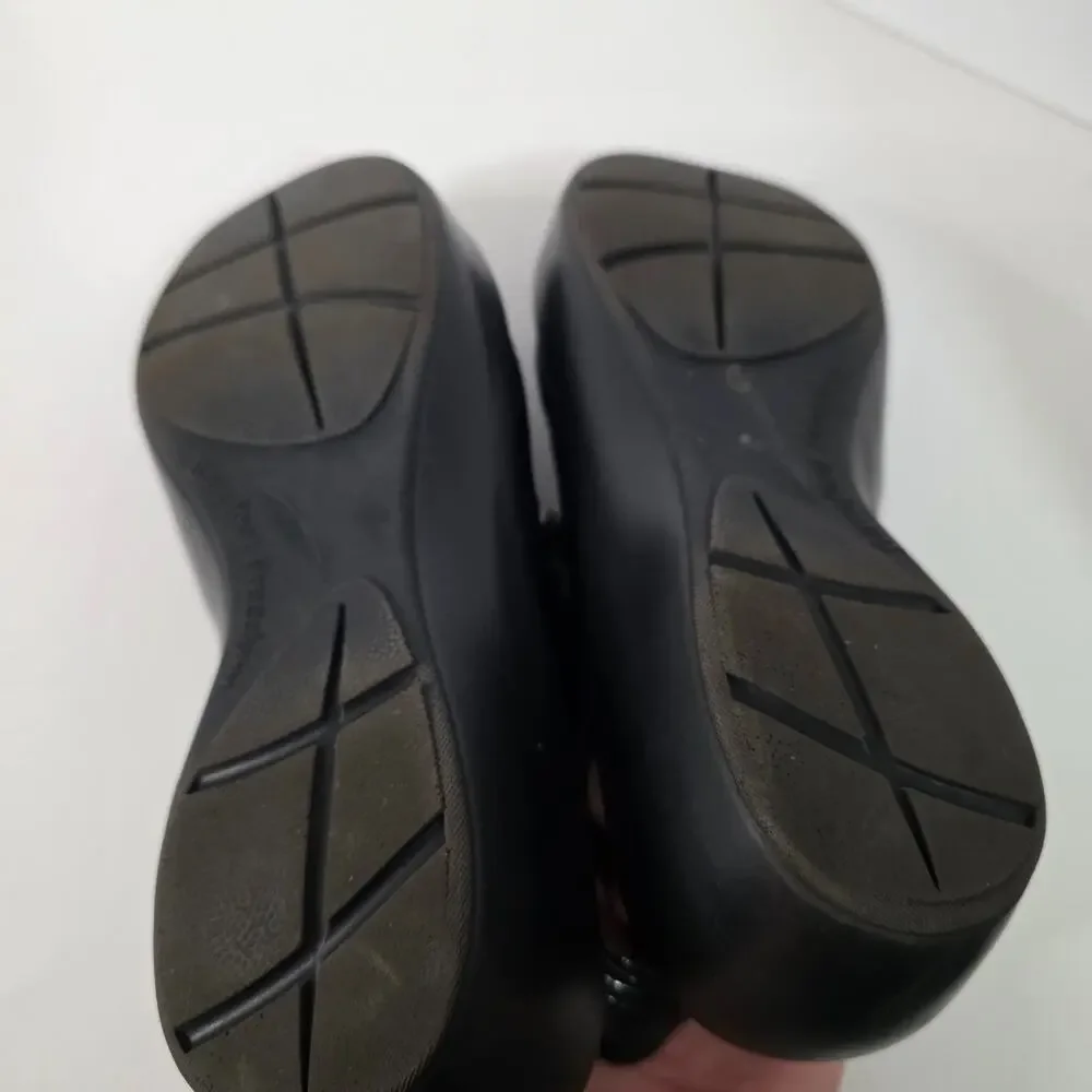 Barefoot Freedom Womens 8.5M Black Patent Leather Slingback Comfort Sandals